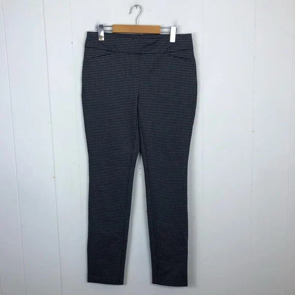 Dalia Houndstooth Pull On Stretch Dress Pants Sz 8 - Picture 3 of 12